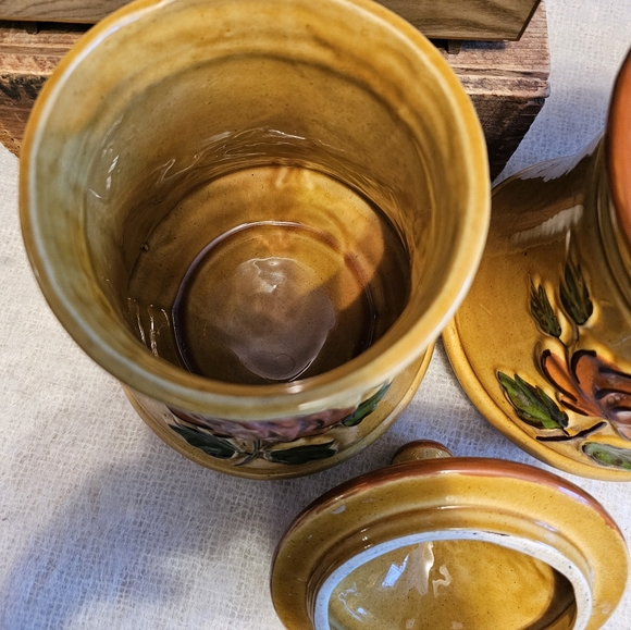 Farmhouse Decor Vintage Laurentian Rose Flower Canisters - Picture 4 of 9